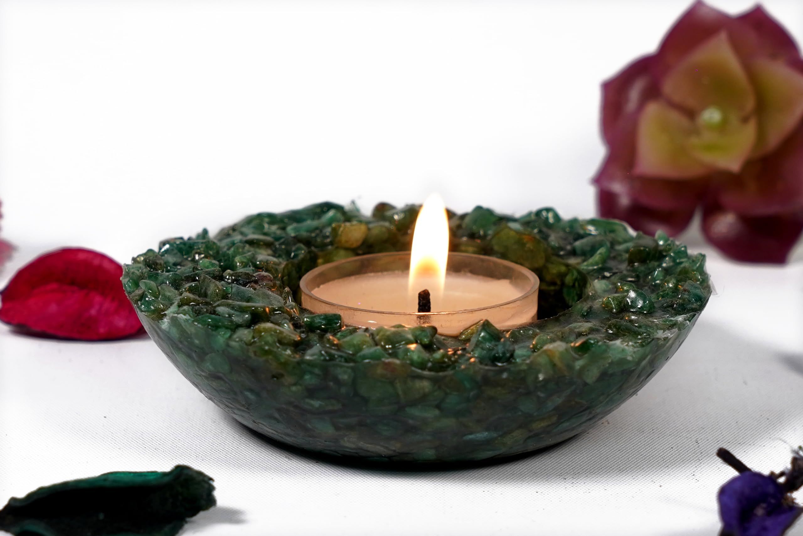 Green Jade Candle Stand