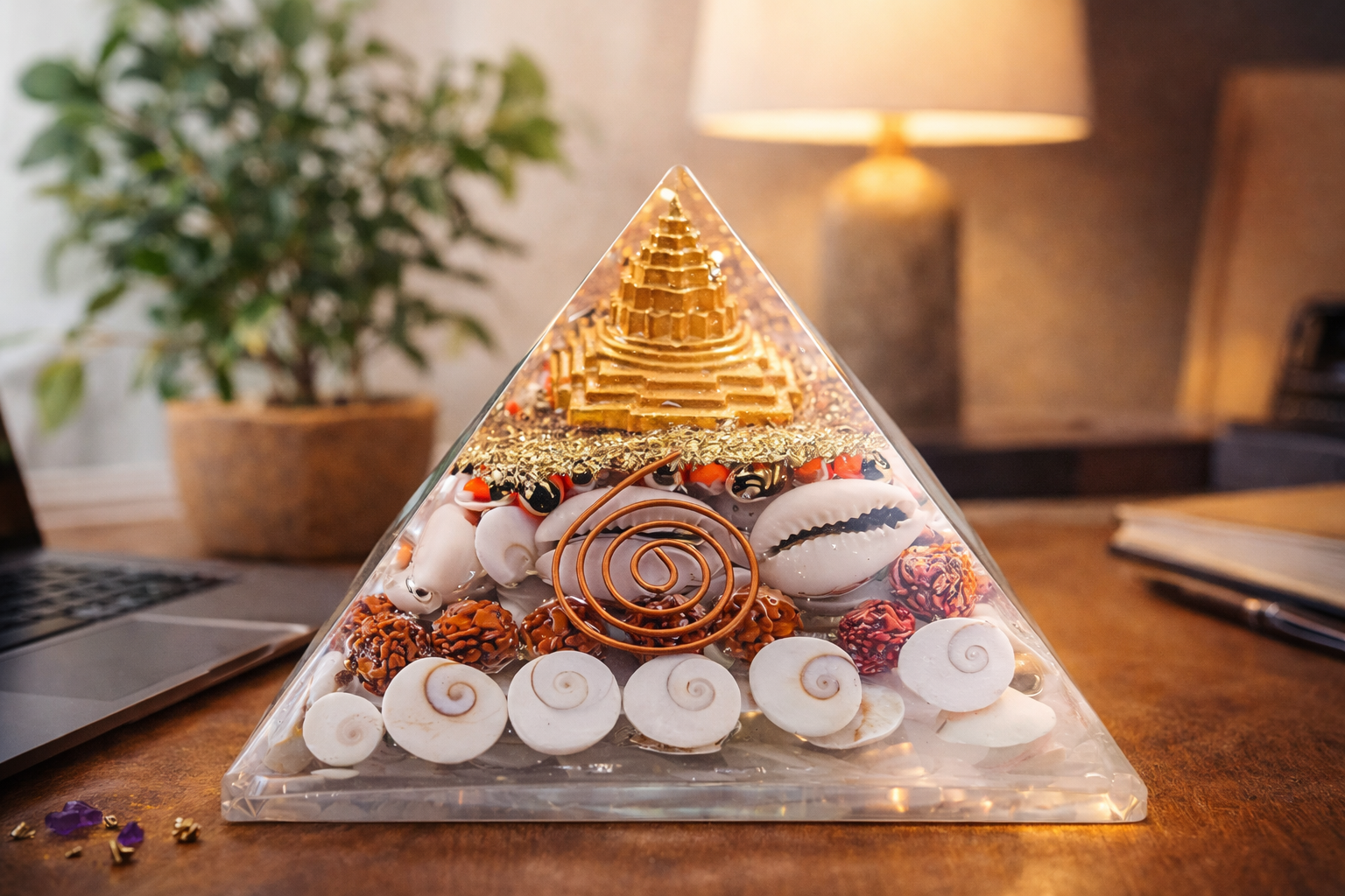 Golden Lakshmi Money Magnet Pyramid