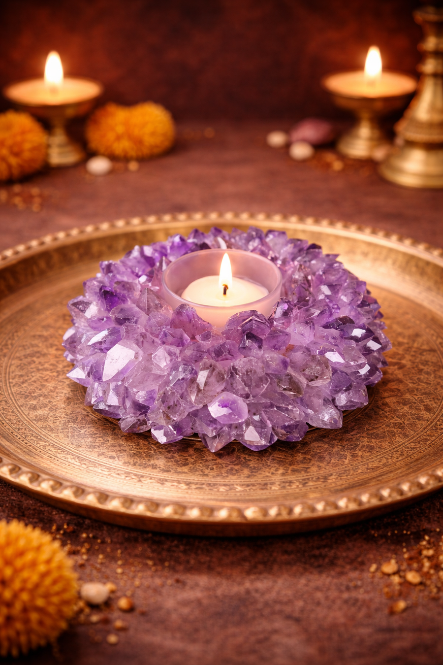 Amethyst Candle Holder