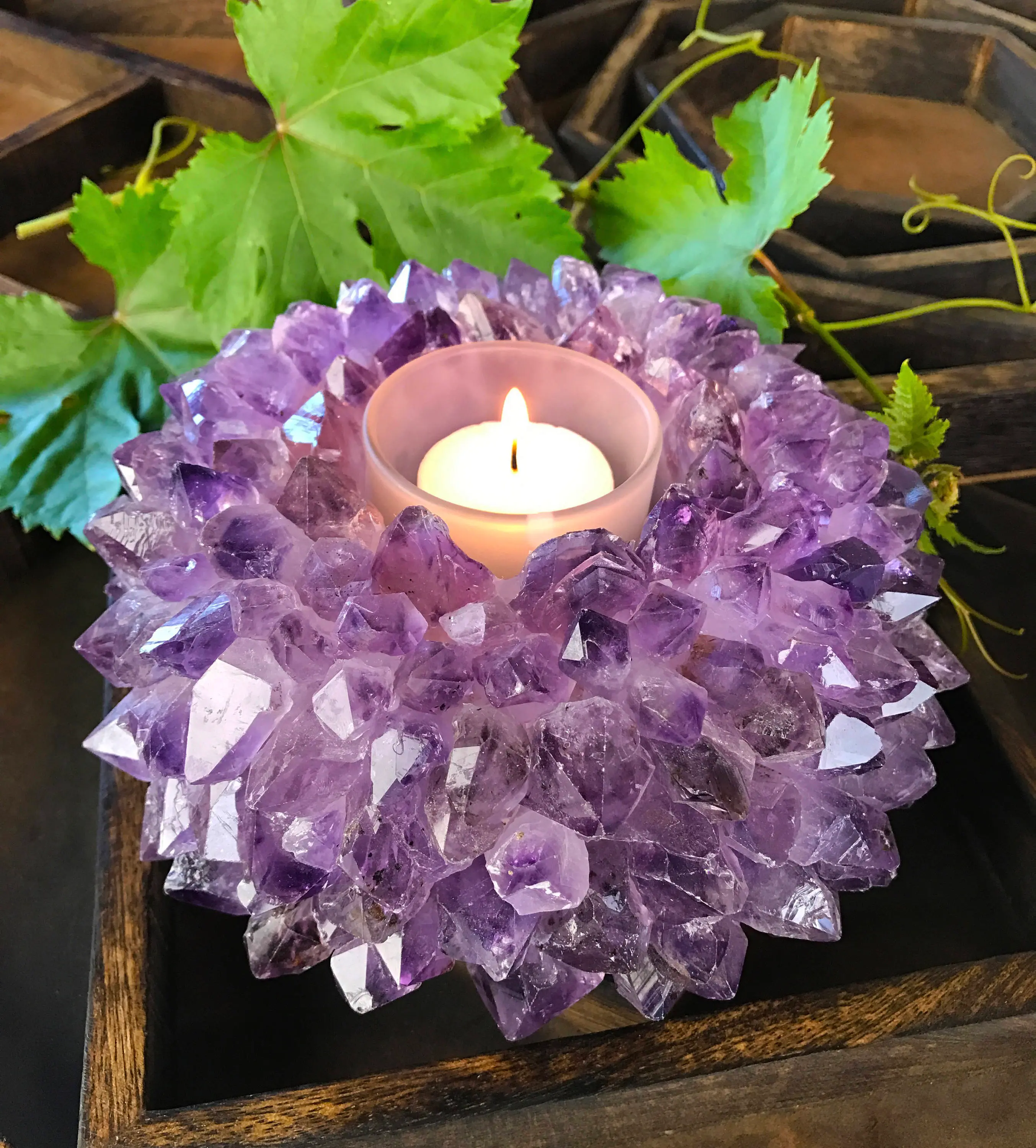 Amethyst Candle Holder