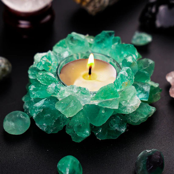 Green Jade Candle Stand